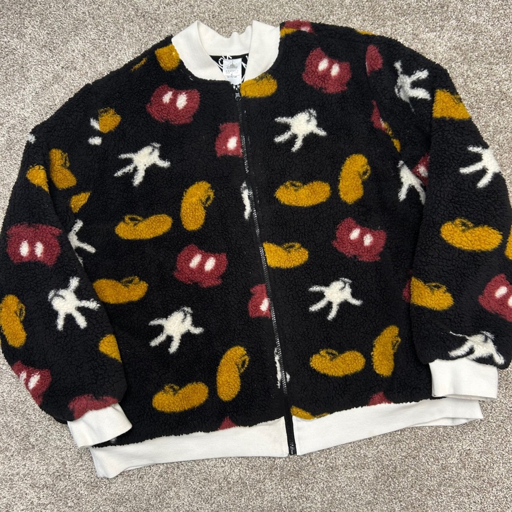 Disney Mickey Mouse Sherpa Jacket Women Size 3X Fleece Mickey Clothes Parts